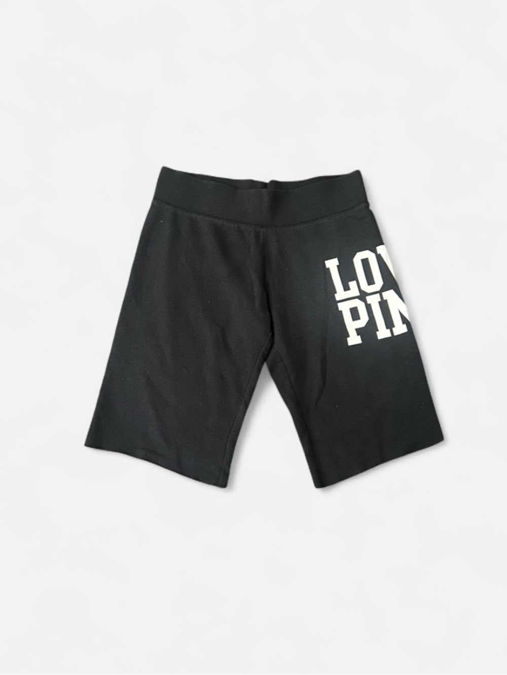 PINK Victoria's Secret Black Athletic Shorts with White Logo